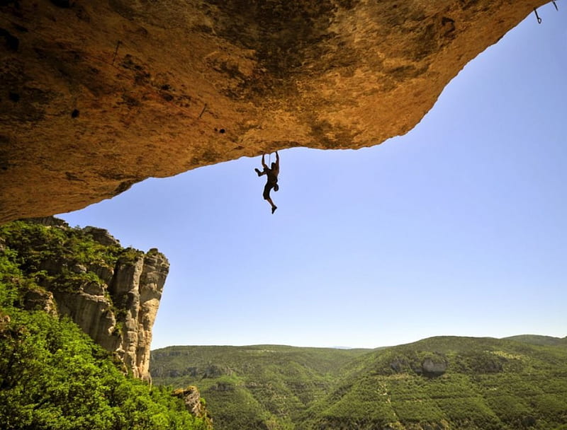 No Fear, Adrenaline, Danger, Rock, Climbing, HD wallpaper