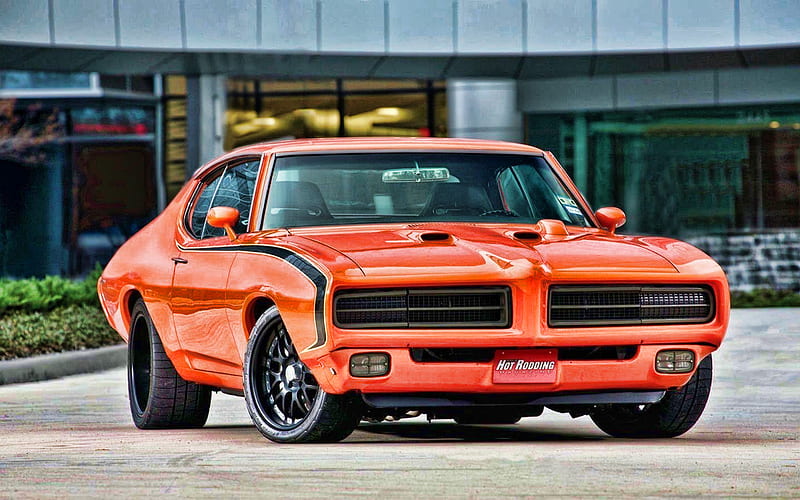 Pontiac GTO, retro cars, 1969 cars, muscle cars, 1969 Pontiac GTO, american cars, Pontiac, HD wallpaper