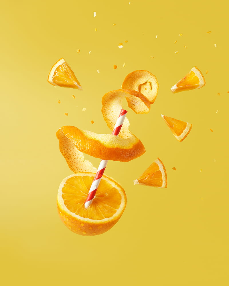 orange, fruit, juicy, bright, HD phone wallpaper