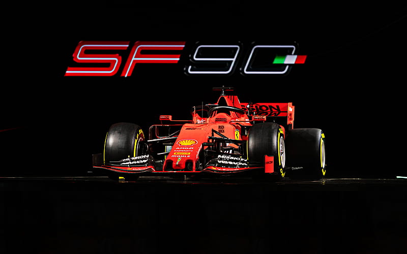 Ferrari SF90 2019 F1 cars, Formula 1, Scuderia Ferrari, new SF90, F1, Ferrari 2019, raceway, F1 cars, Ferrari, HD wallpaper