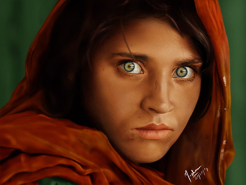 Afghani Girl, fantasy, girl, eye, afghani, HD wallpaper