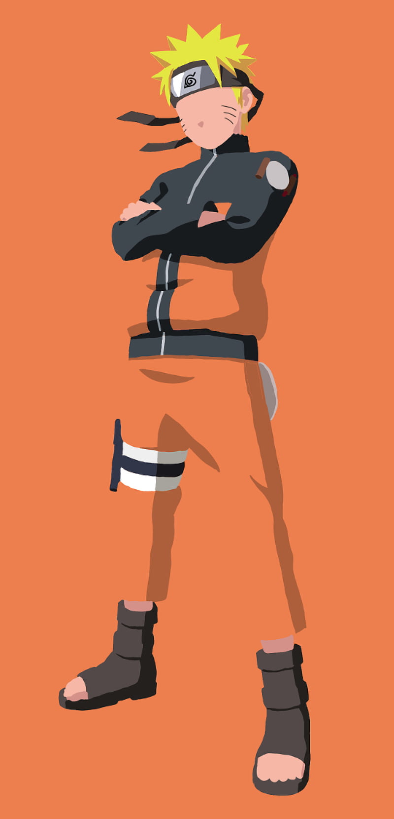 simplist naruto, orange, uniform, art, konoha, simple, basic, anime, uzumaki, HD phone wallpaper