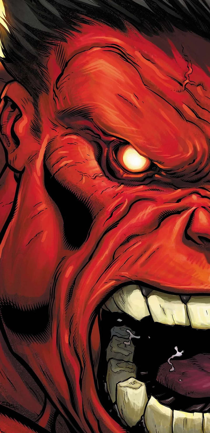 Red Hulk, angry hulk, scary, HD phone wallpaper