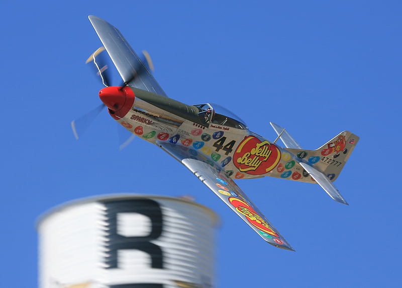 Jelly Belly Racer, north, ww2, american, mustang, sparky, reno, wwii, p51, jelly, p-51, racer, belly, HD wallpaper
