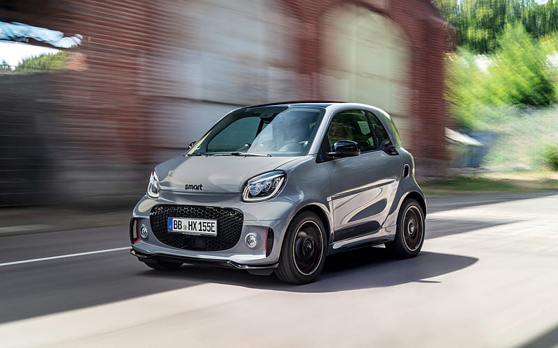 Smart ForTwo, 2019, exterior, front view, compact cars, new gray ForTwo, German cars, Smart, HD wallpaper