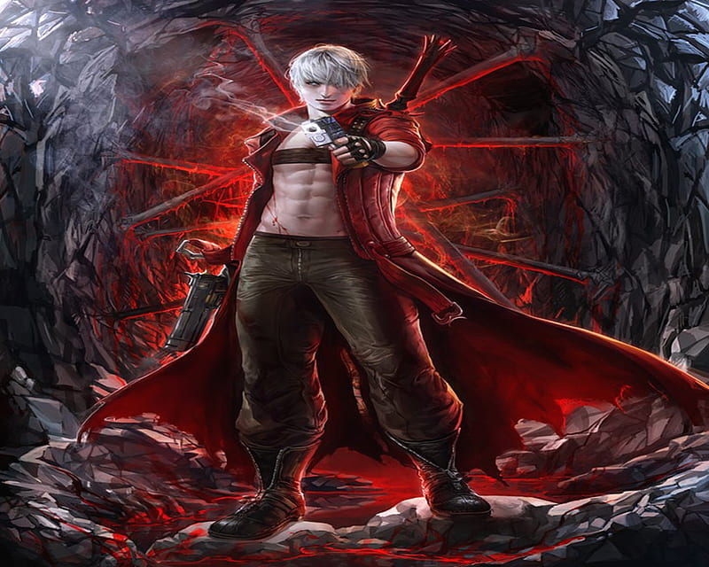 2018, video game, Dante, Devil May Cry5, fire, 1080x1920 wallpaper