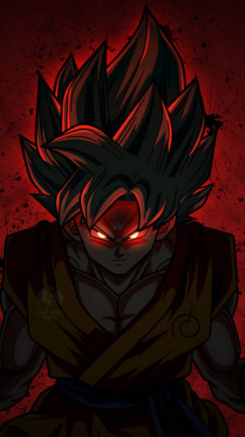 Goku, anger, anime, awesome, ball, black, dragon, red, super, HD phone wallpaper