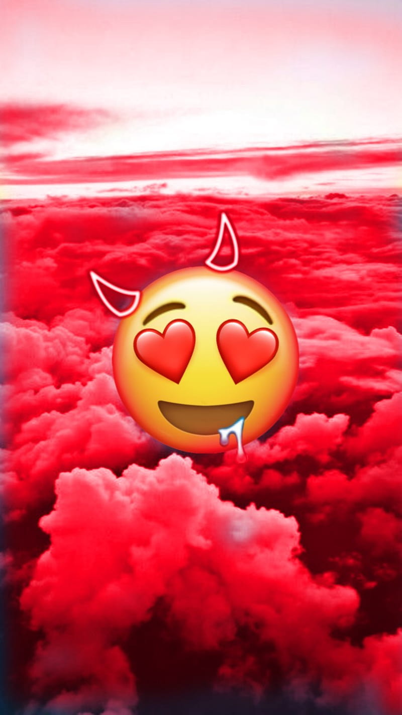 Love Cielo, sky, cool, diablo, emoji, emojis, nice, clouds, red, xd, xf, HD phone wallpaper