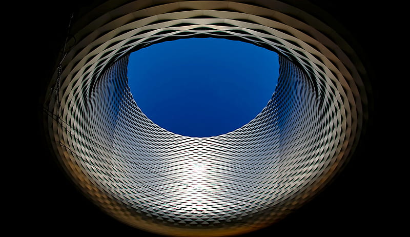 Basel exhibition center , Modern architecture, Sky view, Dark background, Architecture, HD wallpaper
