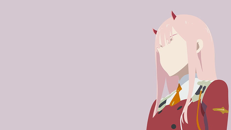 darling in the franxx zero two with light purple background anime, HD wallpaper
