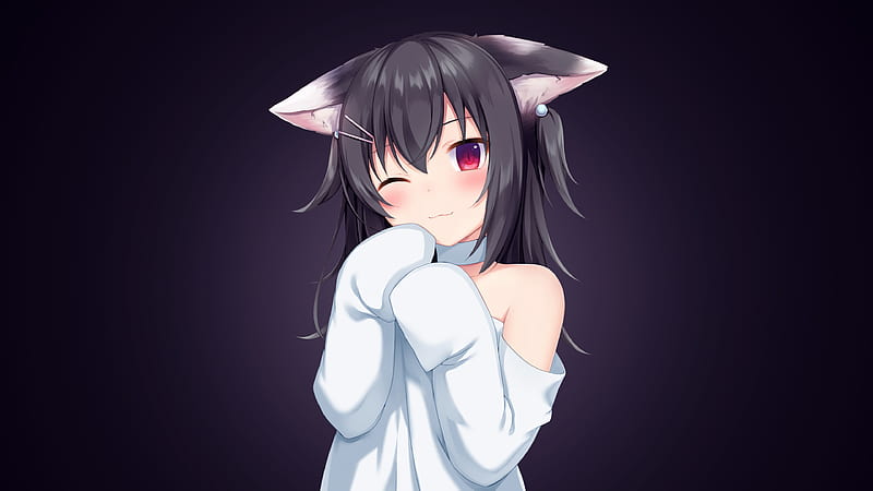 Anime Girl Cat Ears , anime-girl, anime, artist, artwork, digital-art, HD wallpaper