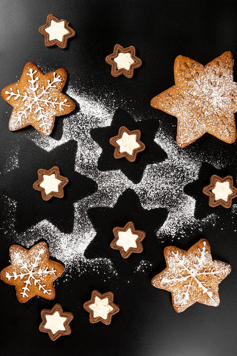 cookies, stars, dessert, cooking, holidays, HD phone wallpaper