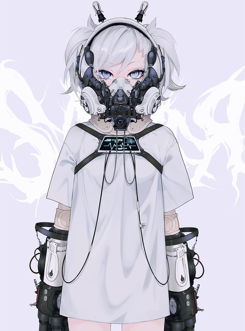 A cyborg warrior with leather black mask, tall, long arms, broad shoulders,  cyberpunk city, sad expression, passionate, tears, anime art style, rain,  full body, hugging a child, compassionate : r/aiArt