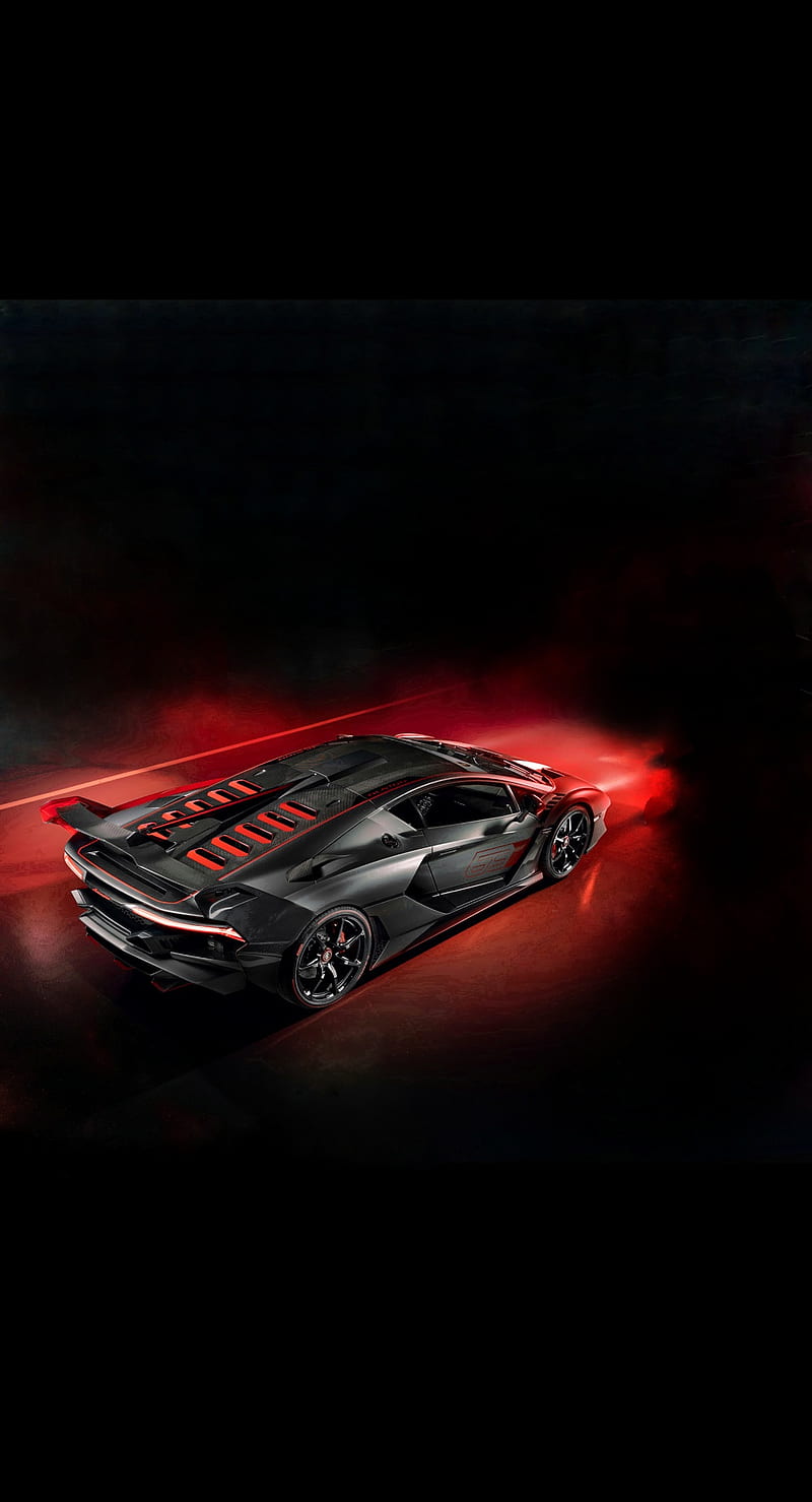 Lamborghini sc18, alston, bonito, black, car, fast, hypercar, red, supercar, HD phone wallpaper