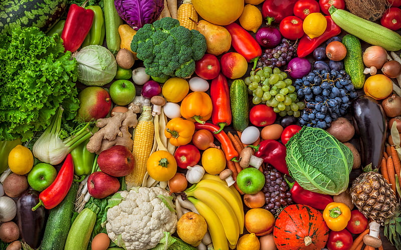 Fruit and Vegetables, fruit, graphy, food, vegetables, HD wallpaper