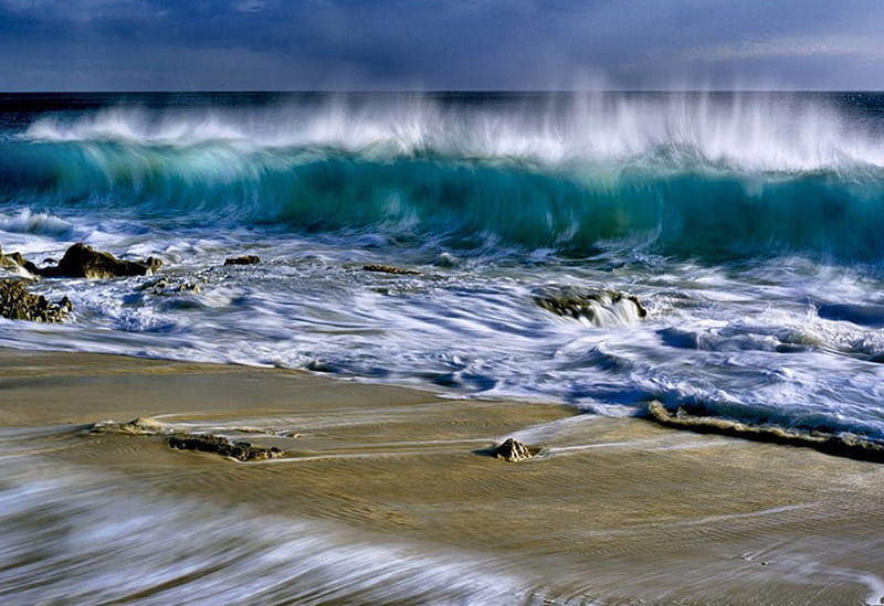 Wave Momentum F, art, shore, ocean, bonito, artwork, sea, beach, sand,  painting, HD wallpaper | Peakpx