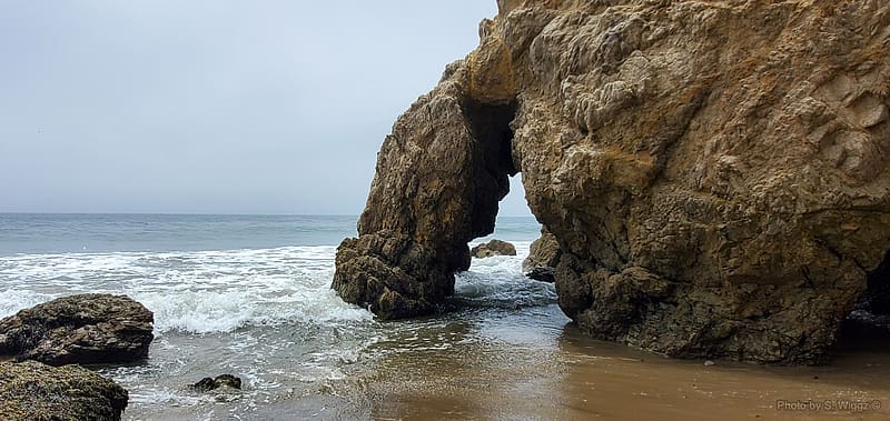 El Matador Beach, Malibu, California, Beach, Reflection, Waves, Cave, Sky, Sand, Nature, Ocean, El Matador, Malibu, California, HD wallpaper