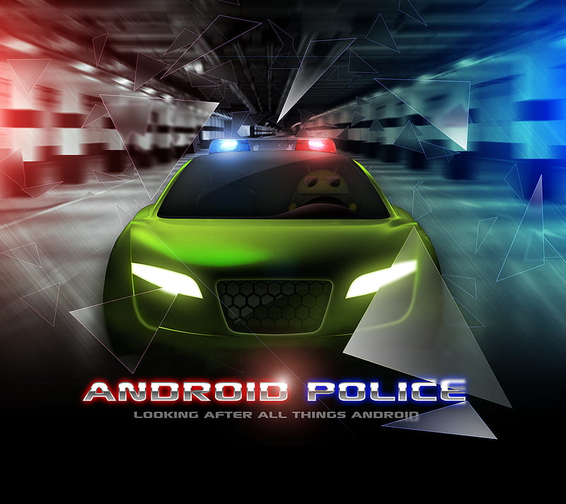 Android Police Car, fast, green, smart, HD wallpaper