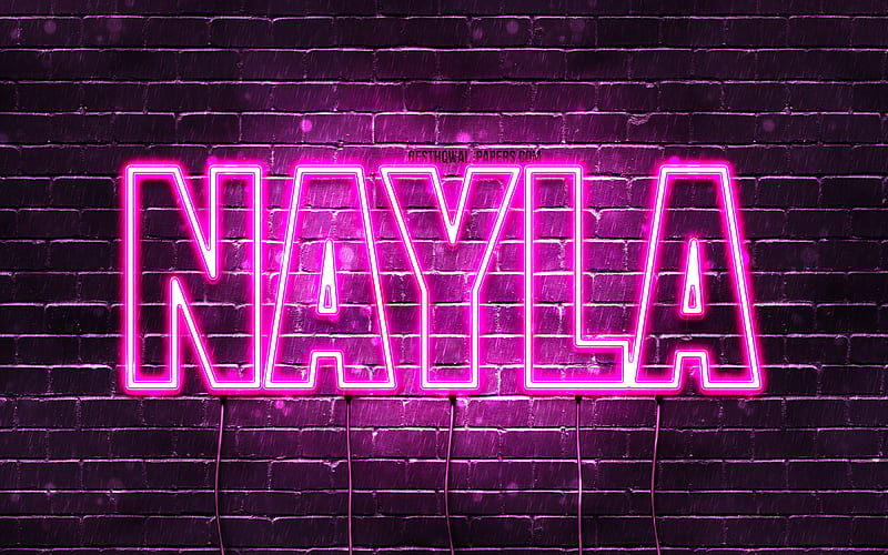 Nayla, , with names, female names, Nayla name, purple neon lights, Happy Birtay Nayla, popular arabic female names, with Nayla name, HD wallpaper