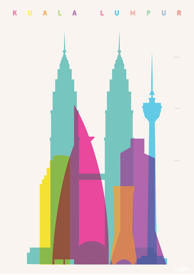 Kuala Lumpur, Yoni, shapes of cities, HD phone wallpaper