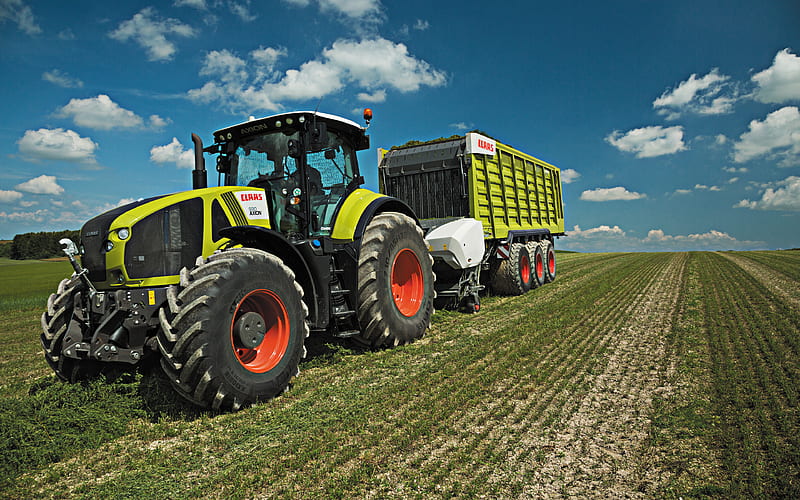 Claas Axion 930 feed transport, 2019 tractors, agricultural machinery, new Axion 930, harvest, R, tractor on the field, agriculture, Claas, HD wallpaper