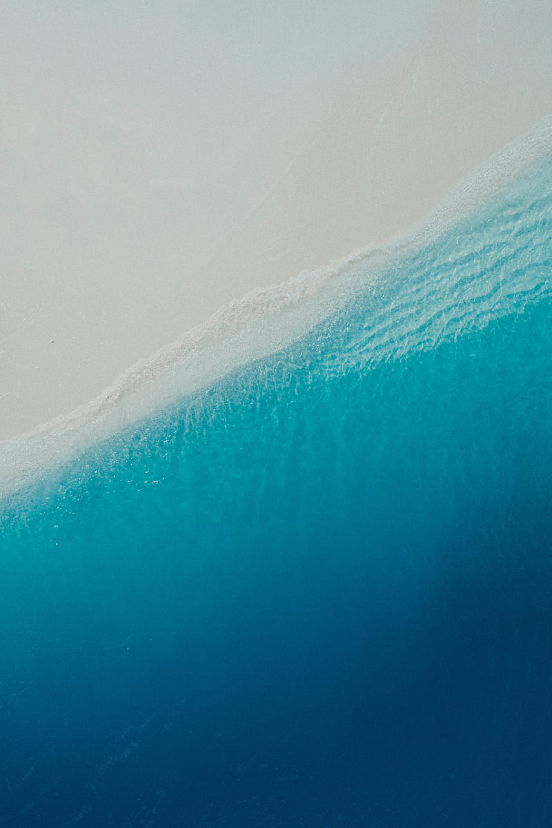 beach, ocean, aerial view, water, surf, HD phone wallpaper