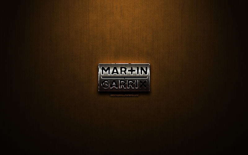 Martin Garrix glitter logo, music stars, name logo, creative, bronze metal background, Martin Garrix logo, brands, Martin Garrix, HD wallpaper