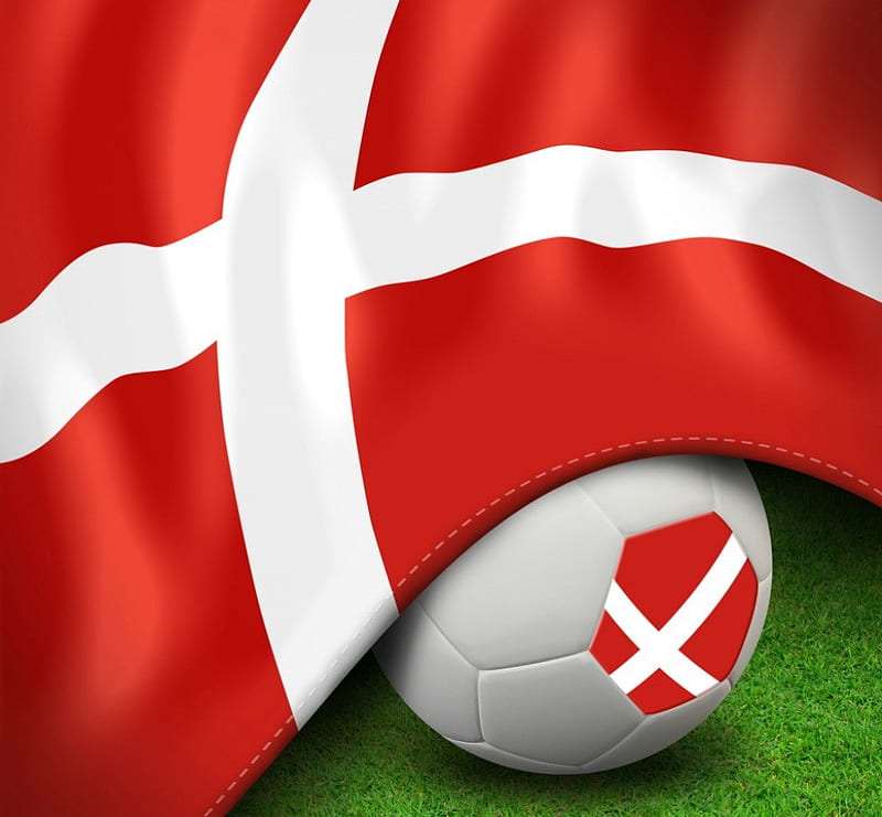 Danish flag football, soccer, danish, denmark, football, flag, HD wallpaper