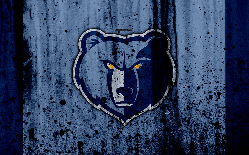 Memphis Grizzlies, grunge, NBA, basketball club, Western Conference, USA, emblem, stone texture, basketball, Southwest Division, HD wallpaper