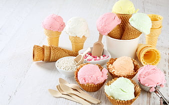 Fruit ice cream, sweets, desserts, ice cream, HD wallpaper