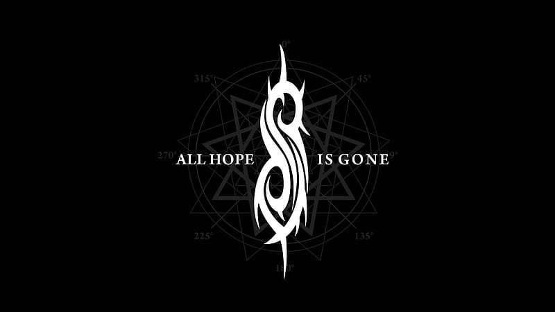 Slipknot Logo All Hope Is Gone In Black Background Music, HD wallpaper