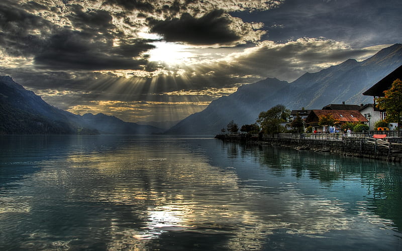 Lake Brienz Switzerland, switzerland, lake, brienz, HD wallpaper