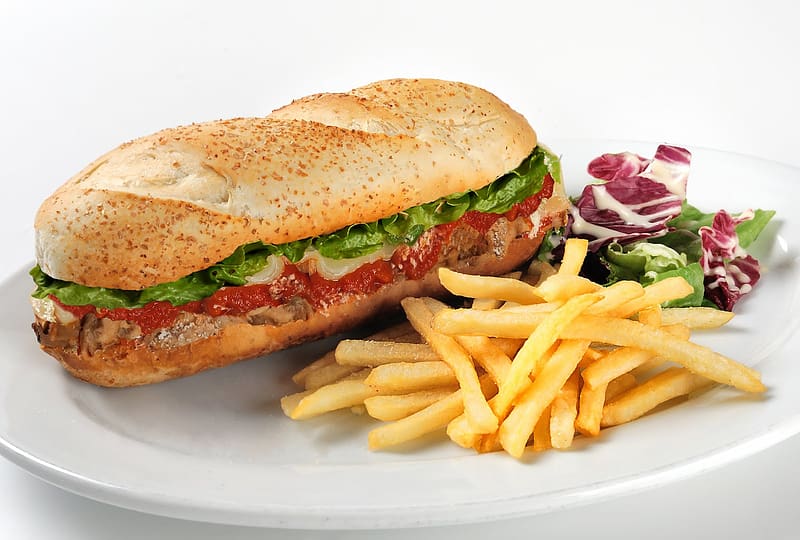 Food, Meal, Lunch, French Fries, Sandwich, Bread Roll, HD wallpaper