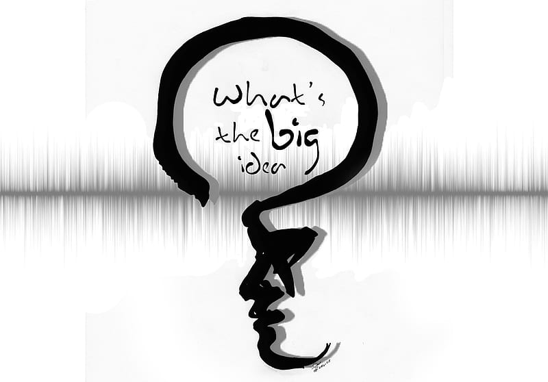 what's the big idea?, black and white, black, drawing, HD wallpaper