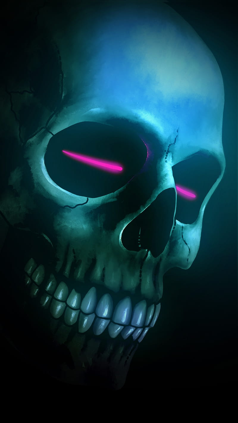 Night King Skull, Glow, bone, creepy, dark, eyes, halloween, scary, shadow, skulls, HD phone wallpaper
