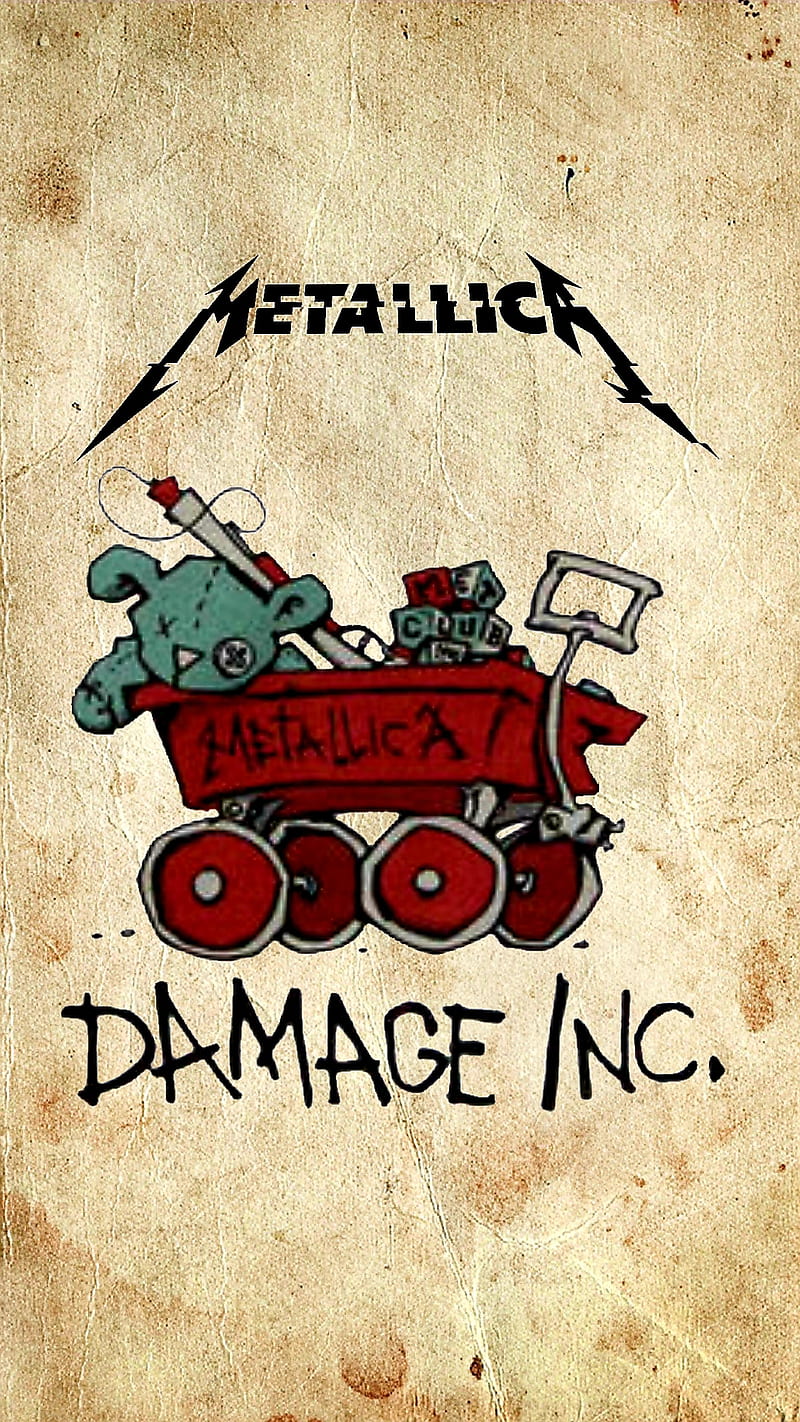 Metallica, blocks, met club, metallikidz, red wagon, teddy bear, toy rifle, toys, HD phone wallpaper
