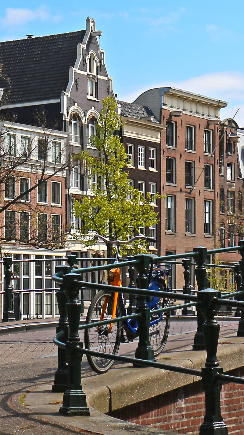 Amsterdam bridge, bike, dutch, europe, holland, jewel, netherlands, HD phone wallpaper