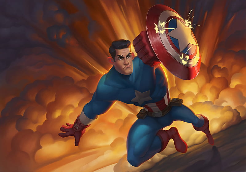 Captain America Shield Art, captain-america, superheroes, artwork, HD wallpaper