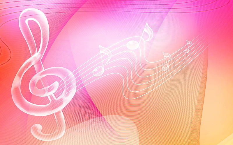 Musical Colours, musical notes, pink yellow shades, HD wallpaper | Peakpx