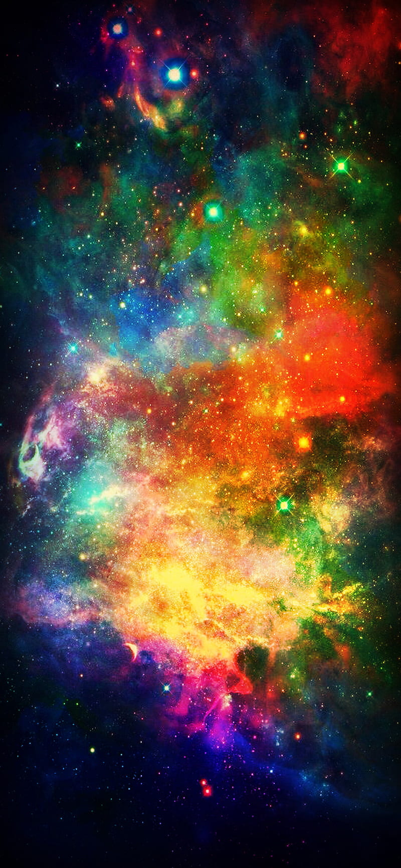 Galaxy, aurora, borealis, color, colorful, colors, colour, crazy, explosion, universe, HD phone wallpaper