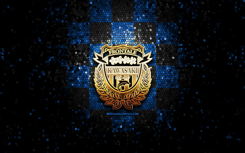 Kawasaki Frontale Fc Glitter Logo J1 League Blue Black Checkered Background Hd Wallpaper Peakpx