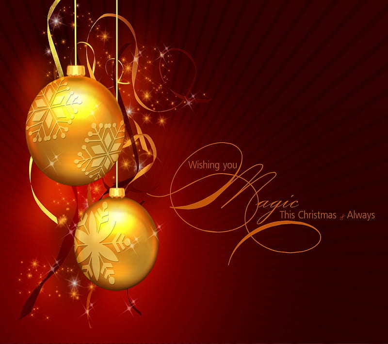 Christmas Ball, gold, red, winter, xmas, HD wallpaper | Peakpx