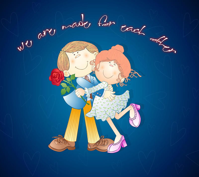 Made 4 Each Other, couple, cute, love, nice, HD wallpaper