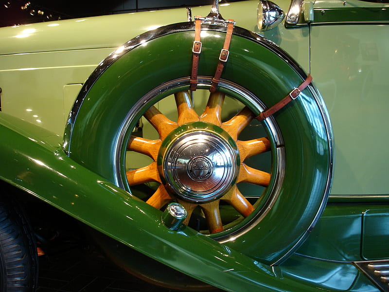 Antique Franklin Automobile, Museum, Spare Tire, Wood Spokes, Antique, Franklin, HD wallpaper