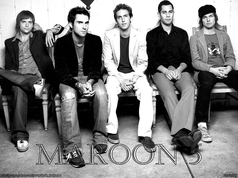 Maroon 5, alternative, music, band, black and white, HD wallpaper