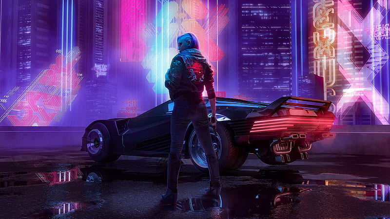 cyberpunk 2077, futuristic, sci-fi games, woman, artwork, car, Games, HD wallpaper