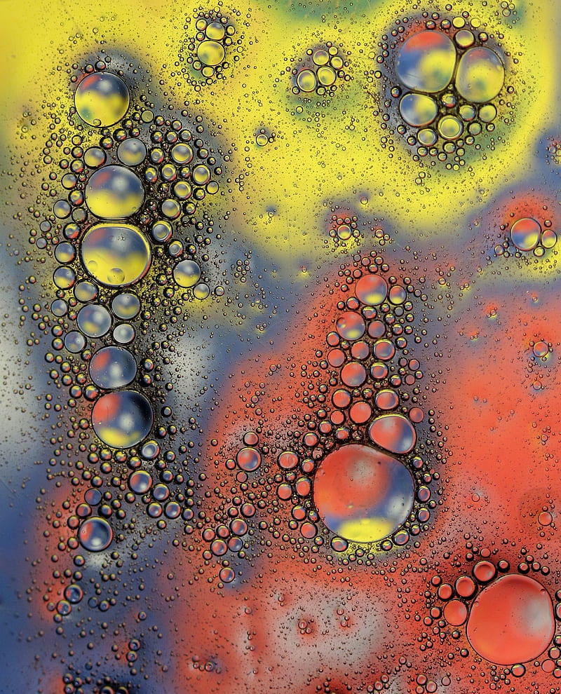 drops, bubbles, macro, paints, sizes, shapes, HD phone wallpaper