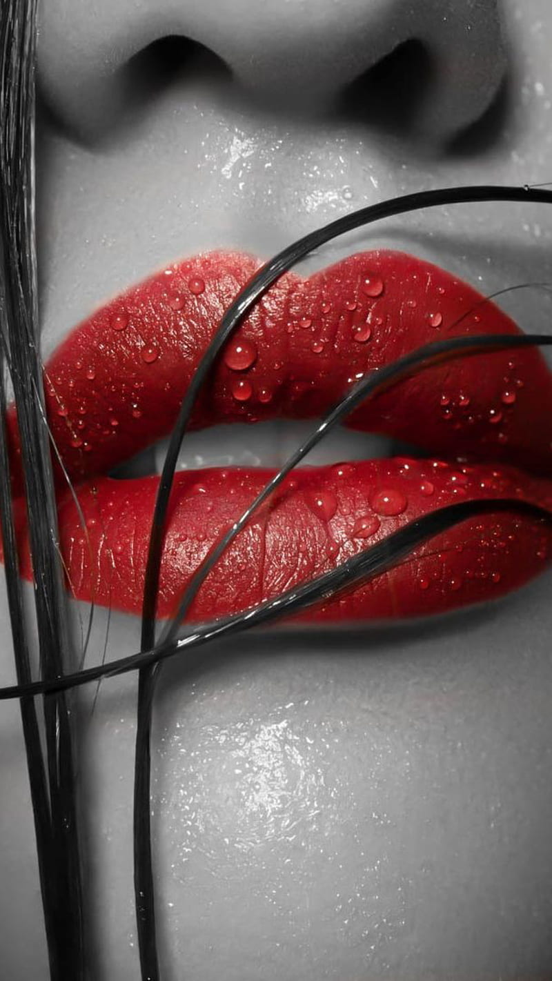 1920x1080px 1080p Free Download Red Lips Black And White Girl