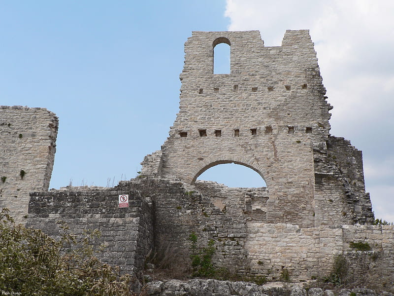 old, medievil, view, ruins, building, europe, croatia, druffix, istria, HD wallpaper