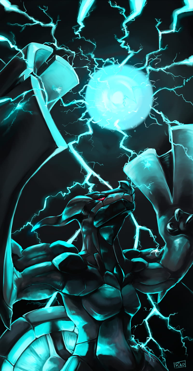 Zekrom, fusion bolt, pitch black, pokemon, HD phone wallpaper